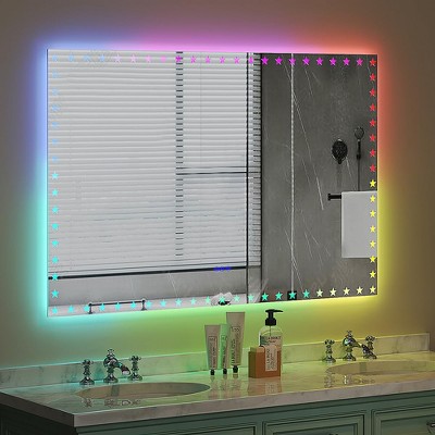LED Bathroom Mirror, Backlight Front Lighted Vanity Mirror,  Dimmable Wall Mounted Rectangular Vanity Mirror 55 x 36 inch