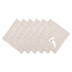 C&F Home White Bunny Hop Stripe Napkin Set of 6 - 1 of 4