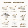 Aoibox Ceramic Cookware Set, 20-Piece Nonstick Pots and Pans, Induction Compatible, Non-Toxic Healthy Kitchen Cooking Set with Stay-Cool Handles - 3 of 4