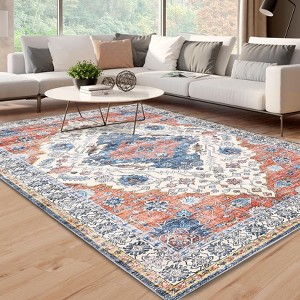 Vintage Home Decor Area Rug 5x7 - Ultra-Thin Washable Rug, Stain Resistant, Anti Slip Backing, Perfect - 1 of 4