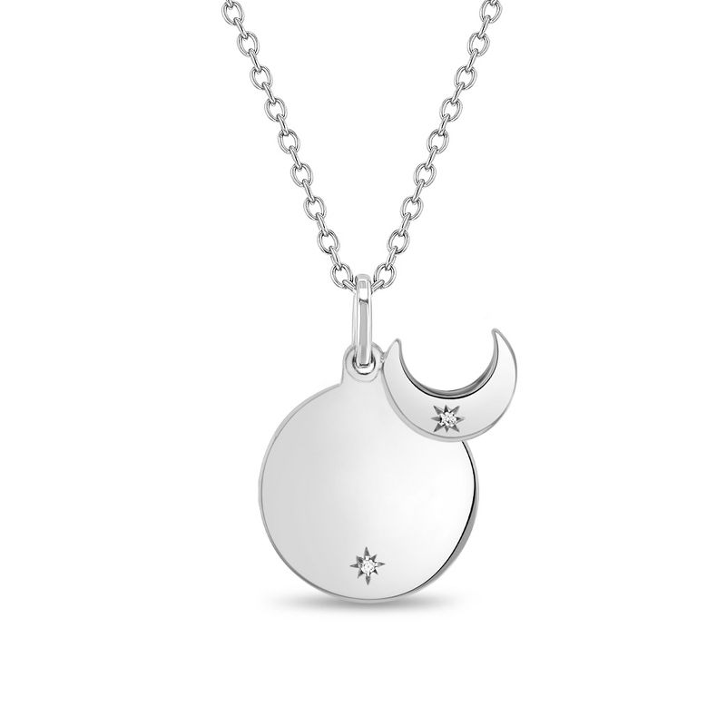 Girls' Celestial Crescent Moon Engravable Sterling Silver Necklace - In Season Jewelry, 6 of 7