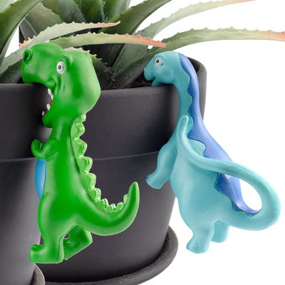 Esterno Dinosaur Planter Huggers, 2pc Set; Hanging Planter and Flower Pot Decorative Planter Edge Accessories, Yard Ornaments