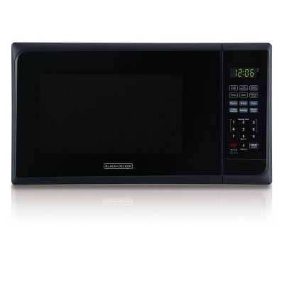 BLACK+DECKER 1.1 cu ft 1000W Microwave Oven - Stainless Steel Black