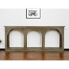HomeRoots 77" Brown Solid Wood Distressed Console Table With Arch Detailing - 2 of 4