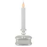 Northlight 9.25" Pre-Lit LED White and Silver Lighted Christmas Candle Lamp