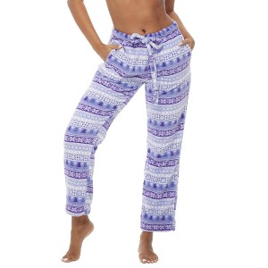 ADR Women's Soft Warm Fleece Pajama Pants, Long Lounge Bottoms - 1 of 4