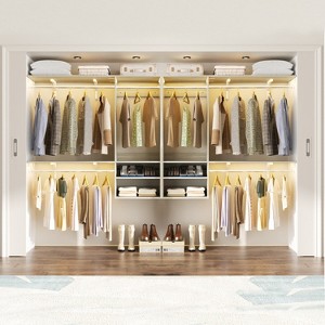 Besiost 154-In Closet Organizer System Wall-mounted with Extendable Hanging Rods - 1 of 3