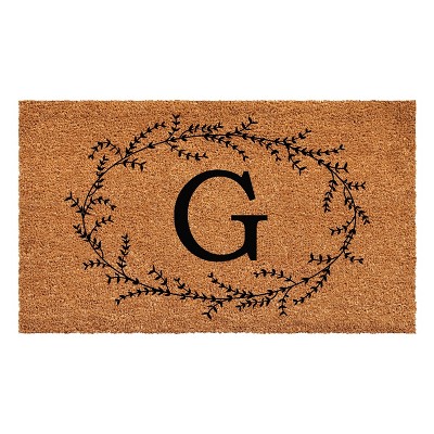 Calloway Mills Rustic Leaf Vine Monogrammed Doormat 30 In. x 48 In. (Letter G)