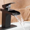 BWE Waterfall Single Hole Single-Handle Low-Arc Bathroom Faucet With Drain Assembly in Matte Black - 4 of 4