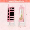 Costway Kids Vanity Set Princess Makeup Dressing Table and Chair Set with Jewelry Armoire White/Pink - 3 of 4
