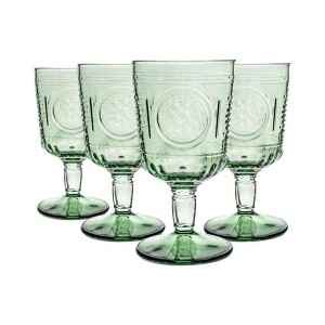 Bormioli Rocco Romantic Stemware Drinking Glass, 4-Piece, 10.75 oz, Pastel Green - 1 of 4