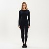 Anna-Kaci Active Women's Seamless Long Sleeve Cropped Top with Thumbhole Cuffs and Fitted Waistband - 2 of 4