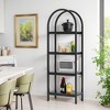 Lirago,4-Tier Arched Bookshelf – E1 Particleboard & Metal Frame – Stylish Storage for Home Office, Living Room - 2 of 4