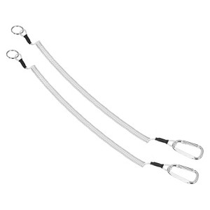 Unique Bargains Fishing Retractable Elastic Heavy Tools Lanyard Safety Cord Spiral Lanyard 2 Pcs - 1 of 4