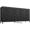 14 Drawer Dresser TV Stand, Built-In Power Outlets & USB Ports, 63" W Long Wide Chest of Drawers, Fabric Storage Organizer Drawer Unit - 3 of 4