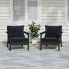 WestinTrends Avalon Outdoor Modern HDPE Patio Club Chairs with Deep Seat Cushions (Set of 2) - 2 of 4