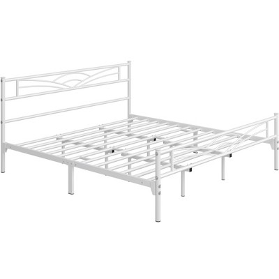 Yaheetech Metal Platform Bed Frame with Cloud-inspired Design Headboard