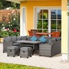 Outsunny 6 Pieces Patio Wicker Conversation Furniture Set, Outdoor All Weather PE Rattan Sectional Sofa Set, Table & Cushions, - 2 of 4
