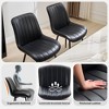 Dining Chairs Set of 2 Faux Leather for Kitchen Dining Room, Comfortable Mid Century Modern Chair w/Metal Legs, Upholstered Side Chair for Livingroom - 3 of 4