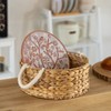 Vintiquewise Handwoven Wicker Bread Basket with Terracotta Warmer & Rope Handles for Home, Ideal for Sourdough, Rolls, Snacks & Baked Goods - 3 of 4