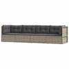 vidaXL 4 Piece Patio Lounge Set with Cushions Gray Poly Rattan - 2 of 4