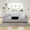 106.3" Convertible Sectional Sofas Couch with Hydraulic Lift Storage Ottoman, Washable Cushions & Pillows, Solid Wood Frame, Rabbit Plush Fabric - 3 of 4