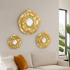 Modern Metal Wall Mirrors - Decorative Mirrors for Bedroom, Bathroom Styling, and Living Room Decor - Set of 3, 24", Gold - 3 of 4