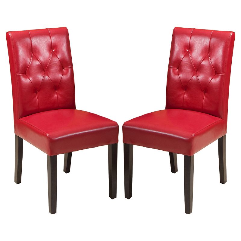 Set of 2 Gentry Bonded Leather Dining Chair Red - Christopher Knight Home, 1 of 6