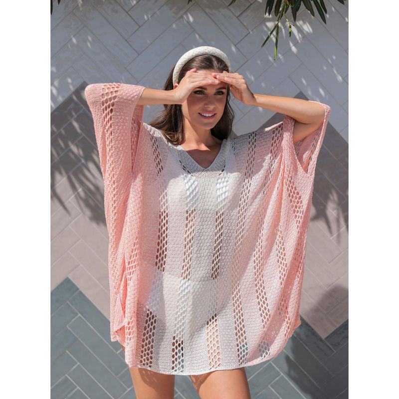Shiraleah Coco Pink Ombre Crochet Swim Cover-Up, 1 of 3
