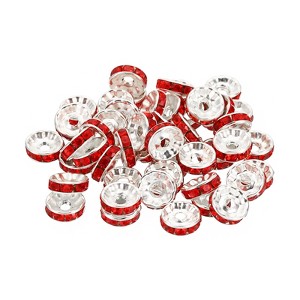 Unique Bargains Rhinestone Small Round Bulk Glass Spacer Beads for Jewelry Making 100 Pcs - 1 of 4