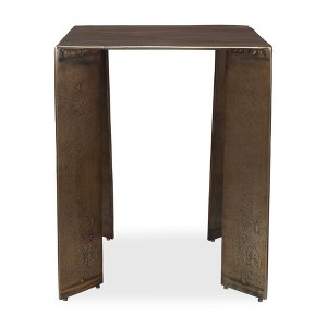 Uttermost Reade Outdoor Accent Table-Antique Brass Finish and Sandy Texture for Any Patio - 1 of 4