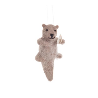 Gallerie II Felt Otter Wool Holiday Christmas Xmas Ornament