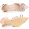 Allegra K Women's Rhinestones Bow Ankle Buckle Strap Stiletto Heel Pumps - 4 of 4