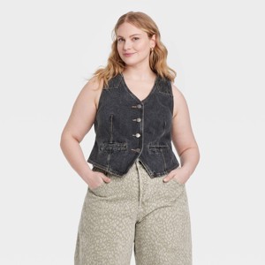 Women's Denim Vest - Universal Thread™ - 1 of 3