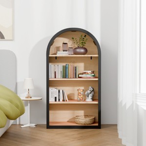 43 Inch Arched MDF StorageBookshelf,4-Tier Modern Bookcase with Storage Shelves,Arched Shelf for Bedroom or Office Display-Cuddlewood - 1 of 4