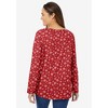 Woman Within Perfect Printed Long-Sleeve V-Neck Tee - 3 of 4