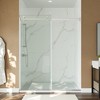 MAYEERTY Frameless Flat-Tube Double Sliding Shower Door - 8mm Easy-Clean Tempered Glass, Stainless Steel Hardware - 2 of 4