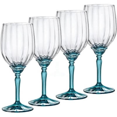 (4) SPODE *Blue Italian* Stemless Wine Glasses - Set of 4 - BRAND NEW IN BOX