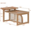 Modern 2 Piece Nesting Rattan Wood+ MDF Coffee Table Set in Natural - 4 of 4