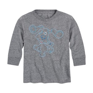 Boys' - Blue's Clues & You! - Blue Outline Long Sleeve Graphic T-Shirt - 1 of 4