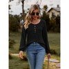 Clearlove Women's Striped Shirts Button Front Long Sleeve T Shirt Casual Crew Neck Tops - 4 of 4