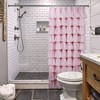 Pink Ruffle Shower Curtain Farmhouse Rustic Fabric Cloth Shower Curtains for Bathroom, 72" x 72" - 4 of 4