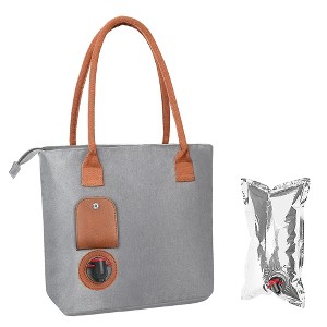 Tirrinia Wine Purse Tote Bag with Hidden Dispenser, Insulated Large Wine Carrier Set with Wine Bladder – Perfect Wine Gift - 1 of 4