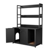 COZONY Large Litter Box Enclosure with Shelves & Doors, 52" Cat Litter Box Cabinet Furniture, Hidden Kitty Litter Box Enclosure with Scratch Pad - 3 of 4