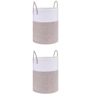 REGALWOVEN Shelf Closet Woven Storage Bin with Handles for Blankets Clothes 2 Pcs - 1 of 4