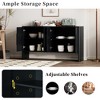 VYNXARIA Sideboard Buffet Cabinet with Storage,Retro Sideboard Cabinet with Adjustable Shelves and Long Handlesfor Dining Room and Living Room,Black - 4 of 4