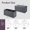 Kumasinova Folding Storage Ottoman,End of Bed Bench with Storage Space,Linen Ottoman Foot Rest for Living Room,Bedroom,Entryway,Gray - 3 of 4
