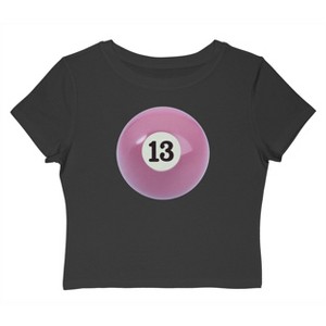 Rerun Island Women's 13 Ball Pink Short Sleeve Graphic Cotton Baby Tee - 1 of 4