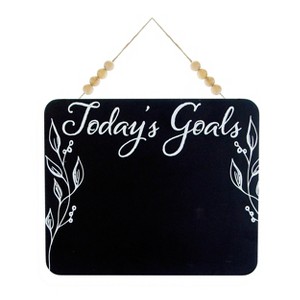 VIP Wood 14 in. Black Todays Goals Hanging Chalkboard - 1 of 4