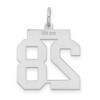 Black Bow Jewelry Sterling Silver, Jersey Collection, Medium Number 28 Pendant - 3 of 4